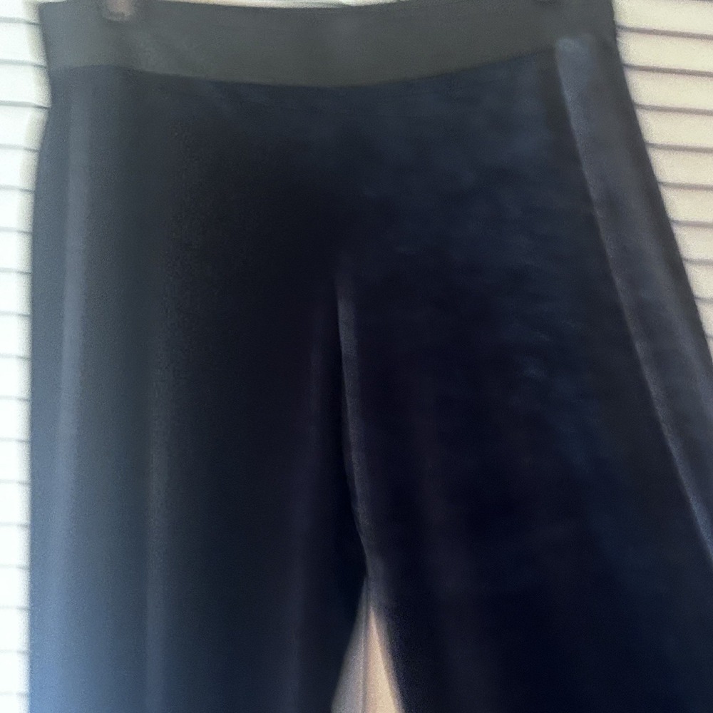 Alfani Wide Leg Pull On Stretchy Blue Velour Lounge Pants Small Quiet Luxury - Picture 3 of 7